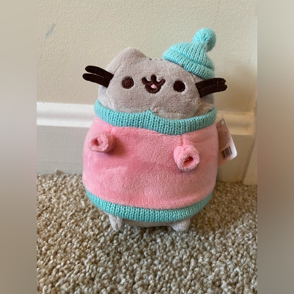 Pusheen Winter Pink Sweater Plush 6in NWT